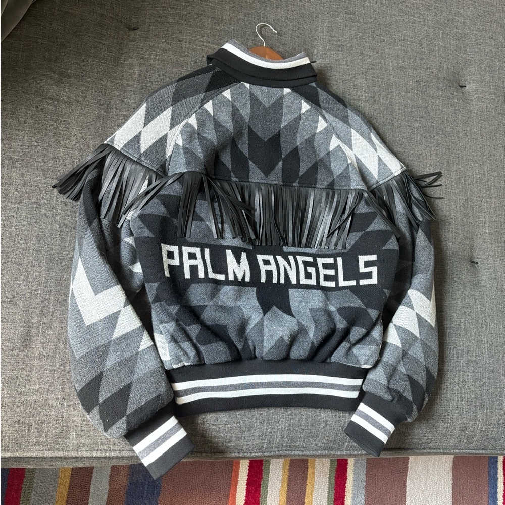 Palm Angels Fringe Wool Blend Jacket